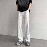 Men Jeans White Jeans Men's Summer Straight-Leg Trousers